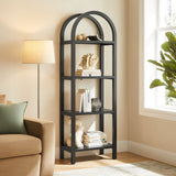 72" Tall Narrow Arched Sculptural Pine Wood Bookshelf - Bookcases available at Alpine Outlets in Denver