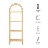 72" Tall Narrow Arched Sculptural Pine Wood Bookshelf - Bookcases available at Alpine Outlets in Denver