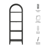 72" Tall Narrow Arched Sculptural Pine Wood Bookshelf - Bookcases available at Alpine Outlets in Denver