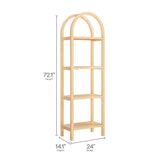 72" Tall Narrow Arched Sculptural Pine Wood Bookshelf - Bookcases available at Alpine Outlets in Denver