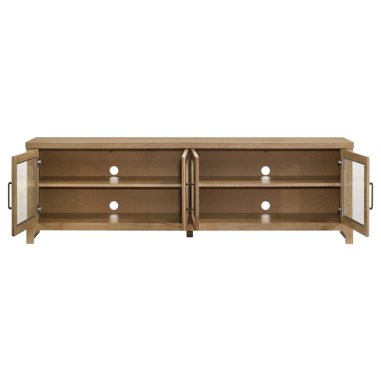 Brenham 79-Inch 4-Door TV Stand, Washed Oak
