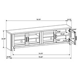 Brenham 79-Inch 4-Door TV Stand, Washed Oak