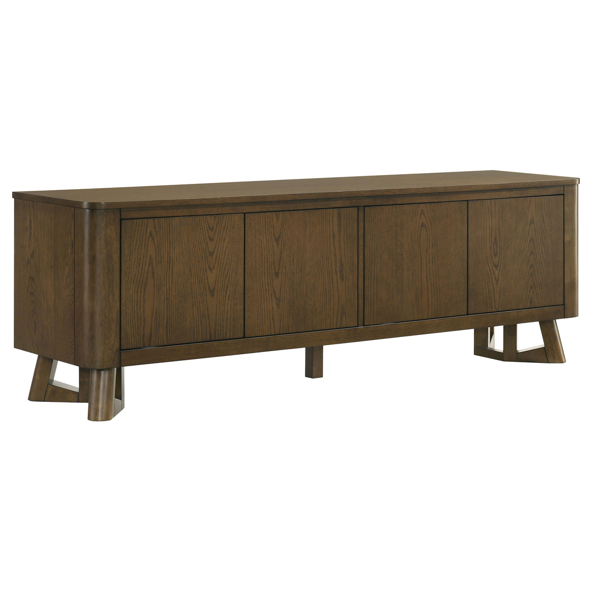 Trotter 71-Inch 4-Door Wood TV Stand, Brown