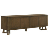 Trotter 71-Inch 4-Door Wood TV Stand, Brown