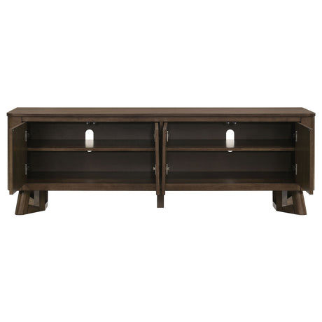 Trotter 71-Inch 4-Door Wood TV Stand, Brown