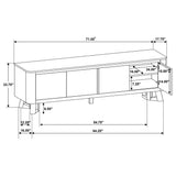 Trotter 71-Inch 4-Door Wood TV Stand, Brown