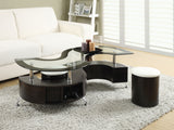 Buckley 3-Piece Coffee Table and Stools Set Cappuccino