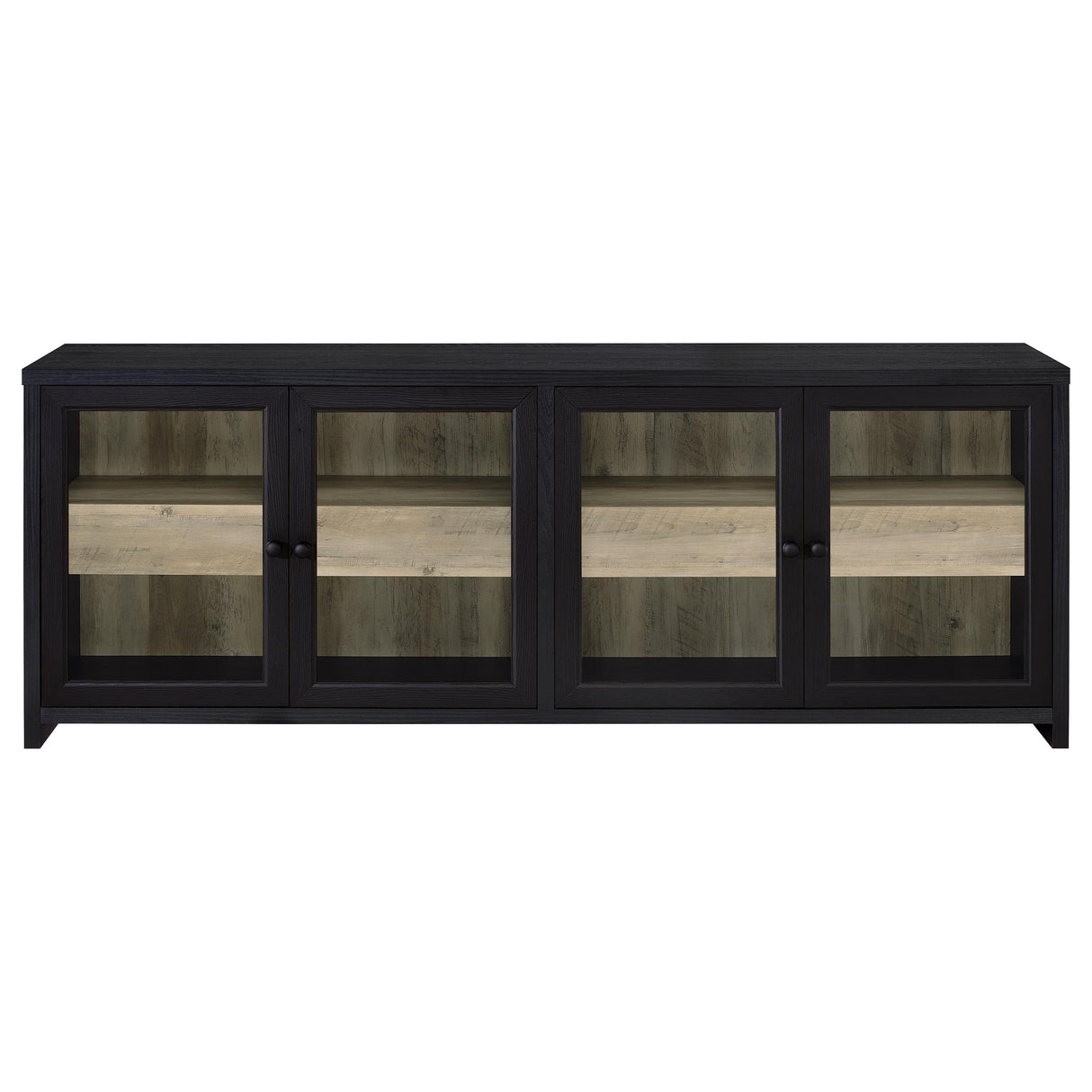 Denison 3-Piece Entertainment Center 79-Inch TV Stand Black