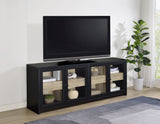 Denison 79-Inch 4-Door TV Stand Media Console Black