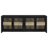 Denison 79-Inch 4-Door TV Stand Media Console Black
