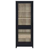 Denison 67-Inch Black Media Tower with Glass Doors