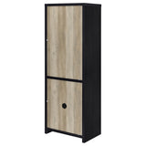 Denison 67-Inch Black Media Tower with Glass Doors