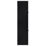 Denison 67-Inch Black Media Tower with Glass Doors