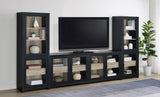 Denison 67-Inch Black Media Tower with Glass Doors