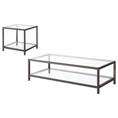 Trini 2-Piece Coffee and End Table Set, Black Nickel