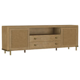 Arini Rattan Cane 2-Door TV Stand - Sand Wash