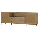 Arini Rattan Cane 2-Door TV Stand - Sand Wash