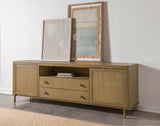 Arini Rattan Cane 2-Door TV Stand - Sand Wash