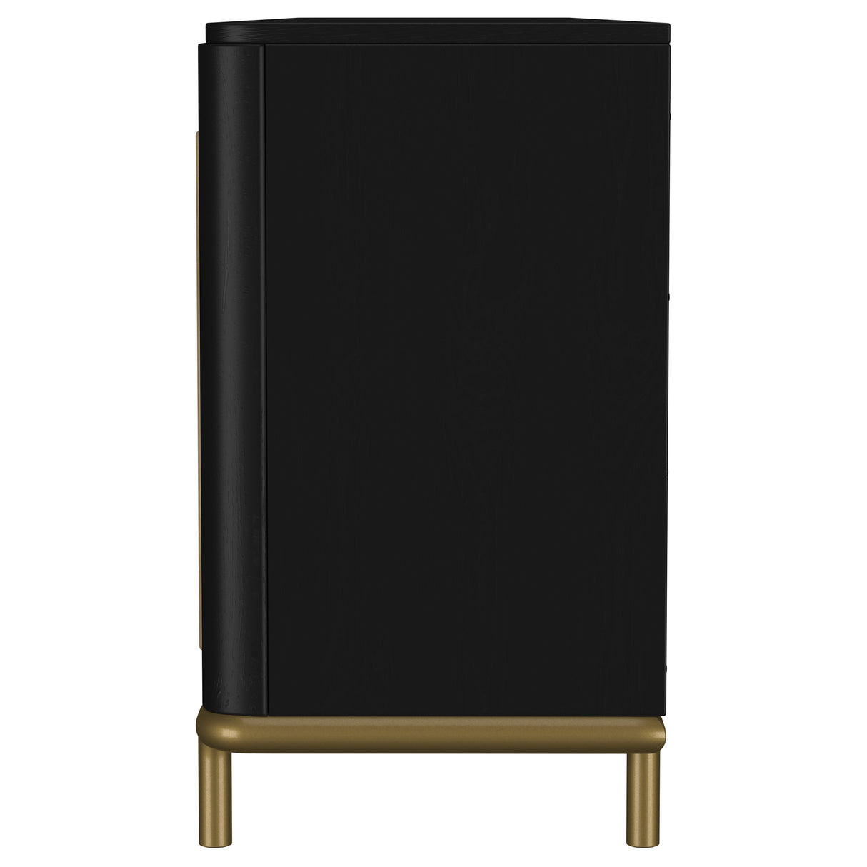 Arini Rattan Cane 2-Door TV Stand - Black with Ash Veneer