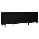 Arini Rattan Cane 2-Door TV Stand - Black with Ash Veneer