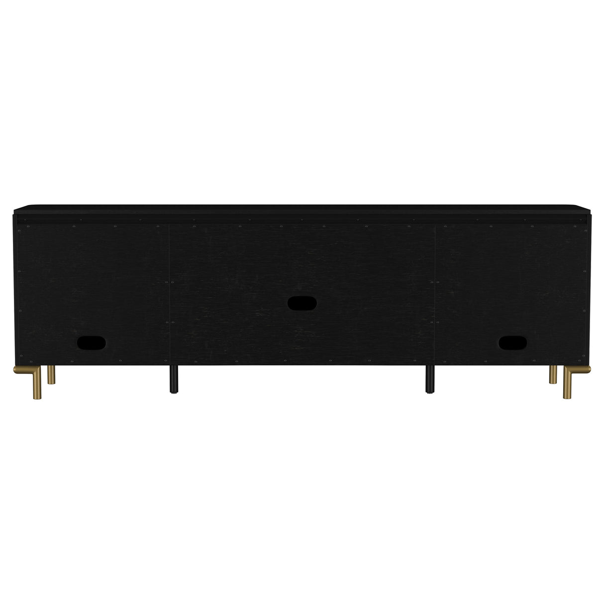 Arini Rattan Cane 2-Door TV Stand - Black with Ash Veneer