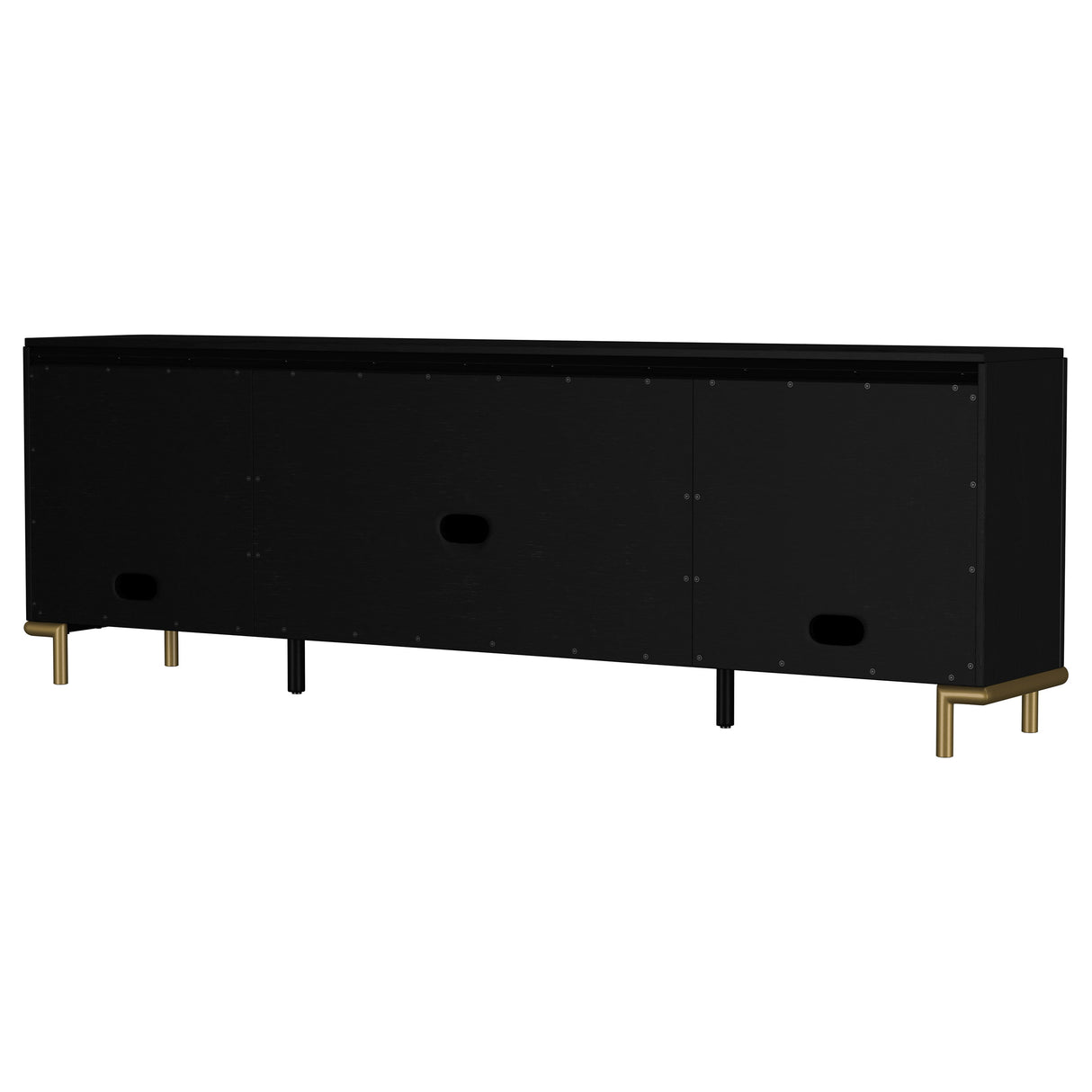 Arini Rattan Cane 2-Door TV Stand - Black with Ash Veneer