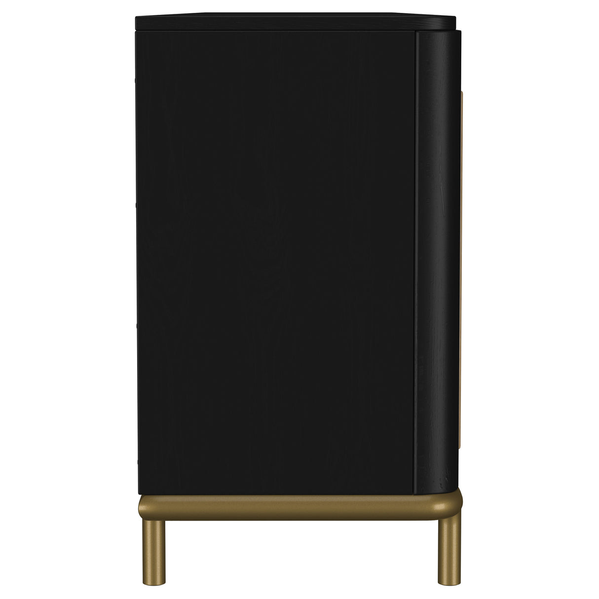 Arini Rattan Cane 2-Door TV Stand - Black with Ash Veneer