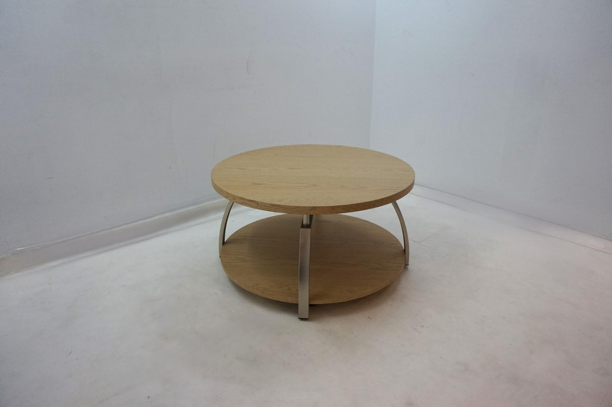 Dacre Round Coffee Table in Greige Engineered Wood