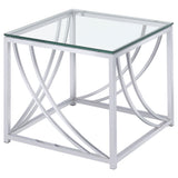 Lille Square Glass Top Side Table Chrome