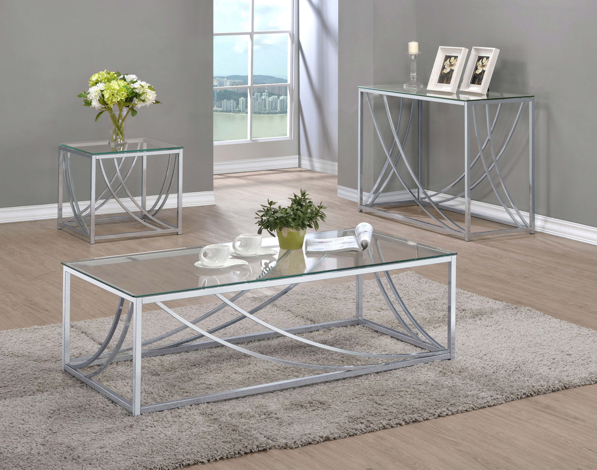 Lille Square Glass Top Side Table Chrome