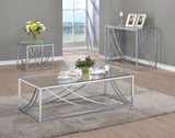 Lille Square Glass Top Side Table Chrome