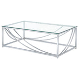 Lille 2-Piece Glass Top Coffee and End Table Set Chrome