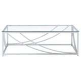 Lille 2-Piece Glass Top Coffee and End Table Set Chrome