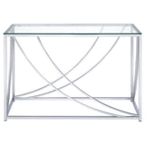 Lille Glass Top Entryway Console Table with Chrome Frame