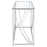 Lille Glass Top Entryway Console Table with Chrome Frame