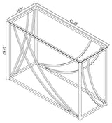Lille Glass Top Entryway Console Table with Chrome Frame