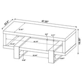 Dinard Grey Driftwood Cocktail Coffee Table