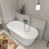 Solid Surface Freestanding Soaking Bathtub & Ergonomic Design