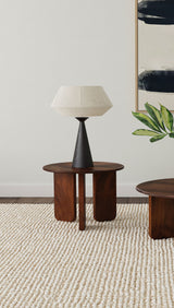 Dale Round Solid Mango Wood Side End Table, Brown