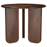 Dale Round Solid Mango Wood Side End Table, Brown
