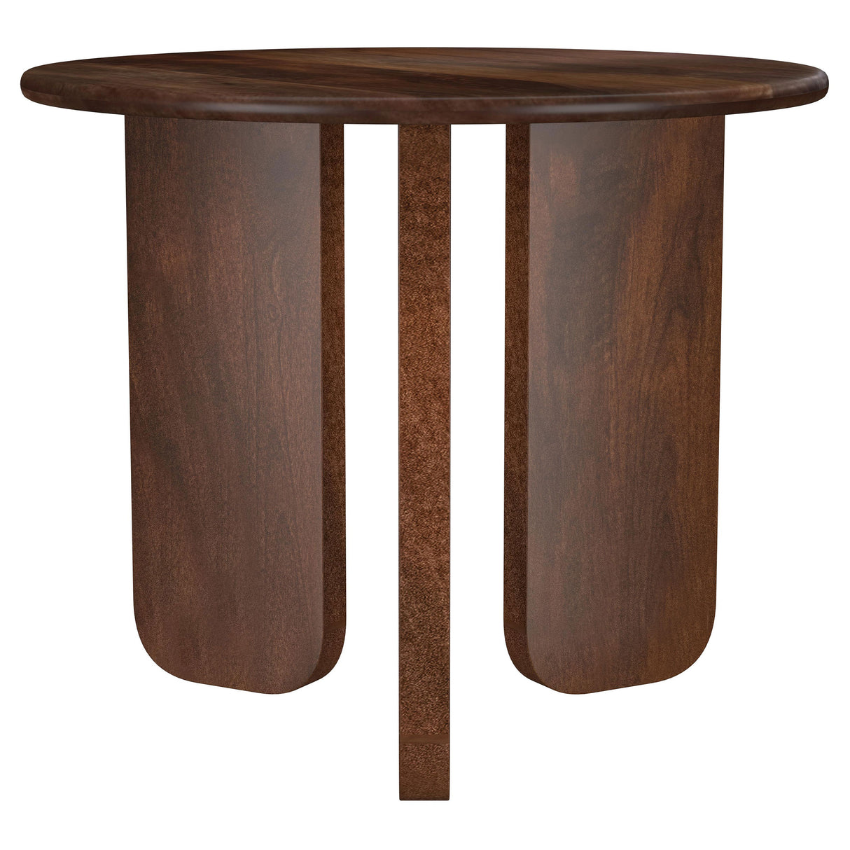 Dale Round Solid Mango Wood Side End Table, Brown