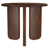 Dale Round Solid Mango Wood Side End Table, Brown
