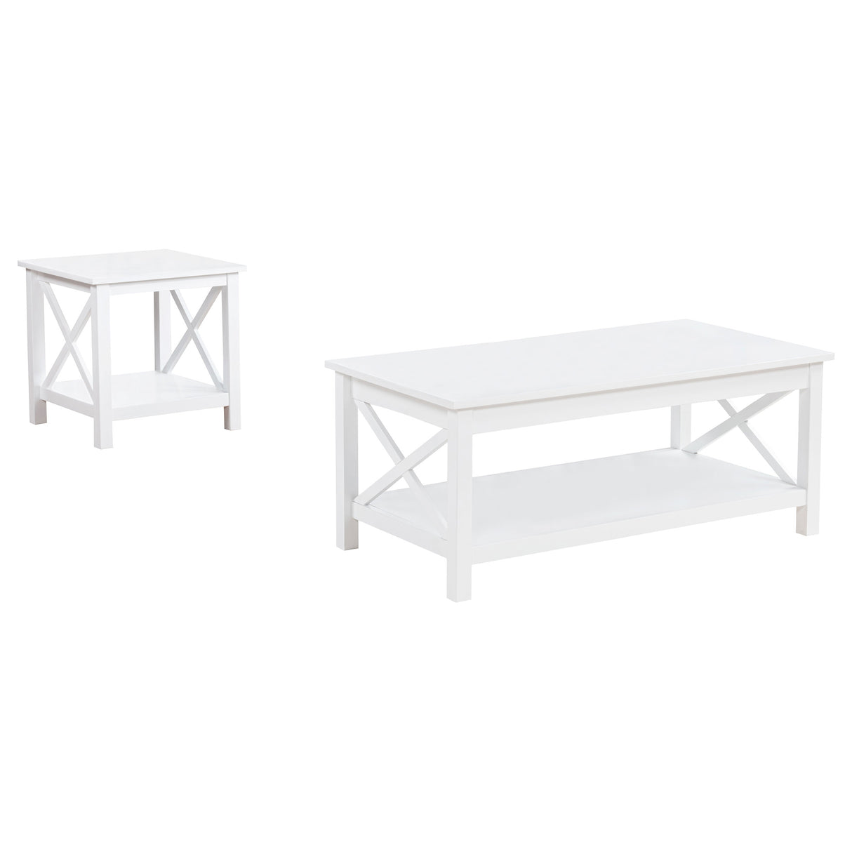 Skyview 2-Piece Rectangular Lift Top Coffee Table Set White