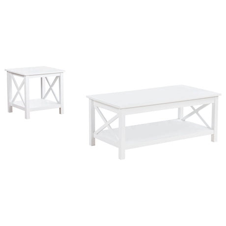 Skyview 2-Piece Rectangular Lift Top Coffee Table Set White