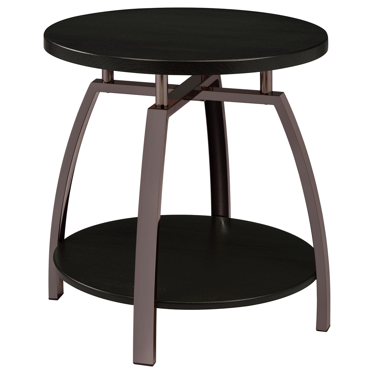 Dacre 2-Piece Round Coffee and End Table Set Dark Charcoal