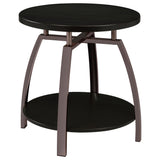 Dacre 2-Piece Round Coffee and End Table Set Dark Charcoal