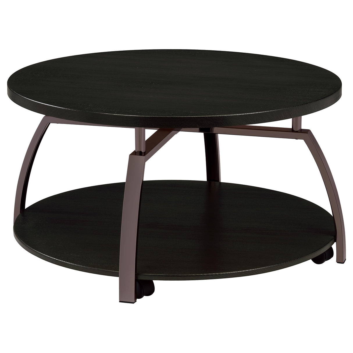 Dacre 2-Piece Round Coffee and End Table Set Dark Charcoal