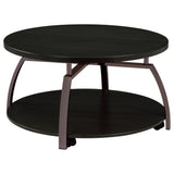 Dacre 2-Piece Round Coffee and End Table Set Dark Charcoal