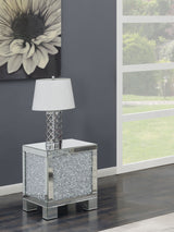Gillian Mirrored Acrylic Side End Table, Silver