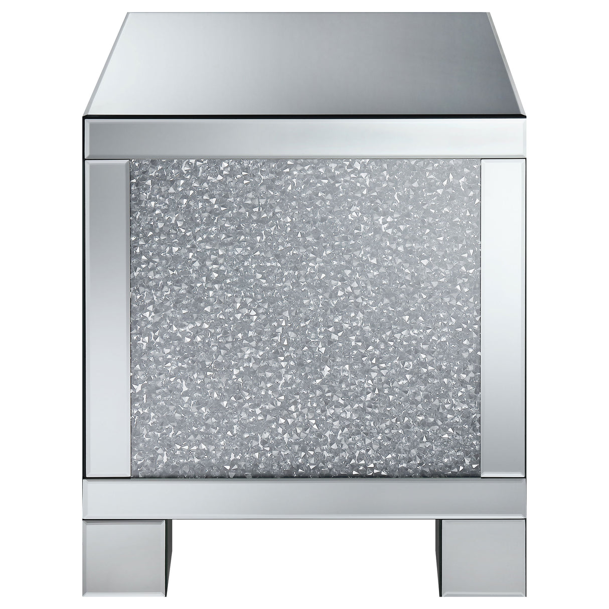 Gillian Mirrored Acrylic Side End Table, Silver
